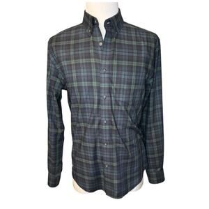 UNTUCKit Shirt Mens Large Green Black Watch Plaid Button Down Tartan